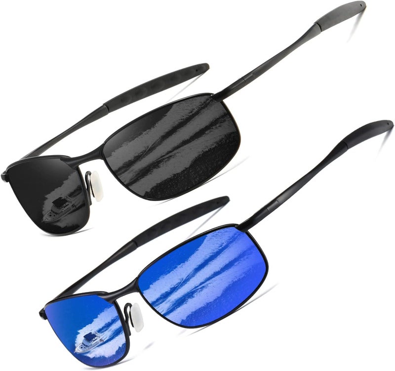 AEVOGUE Polarized Sunglasses For Men Rectangle Metal Frame Retro Sun Glasses AE0395 - Image 1